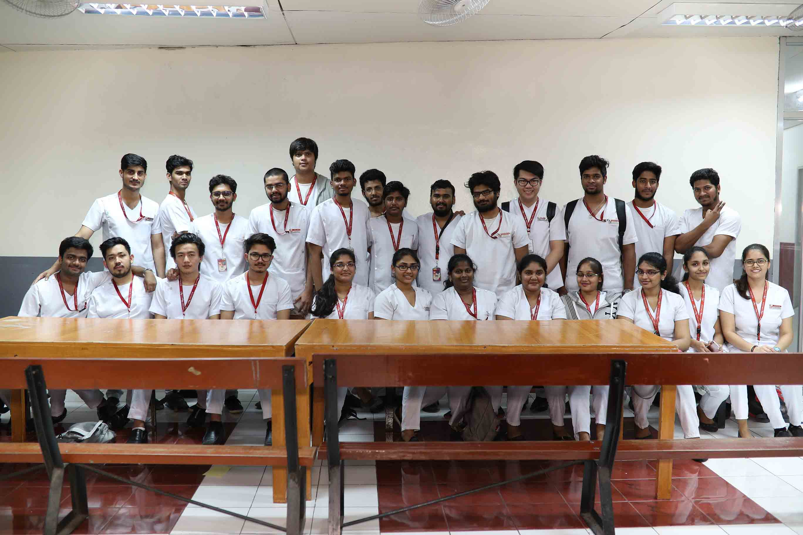 Medical students learning